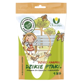 Dzieci karmią Dzikie ptaki. Pokarm do parków i karmników